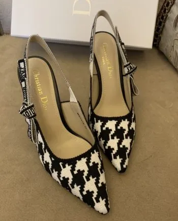 CD J'Ador Slingback Pump Black And White For Women 3.7 in / 9.5 cm