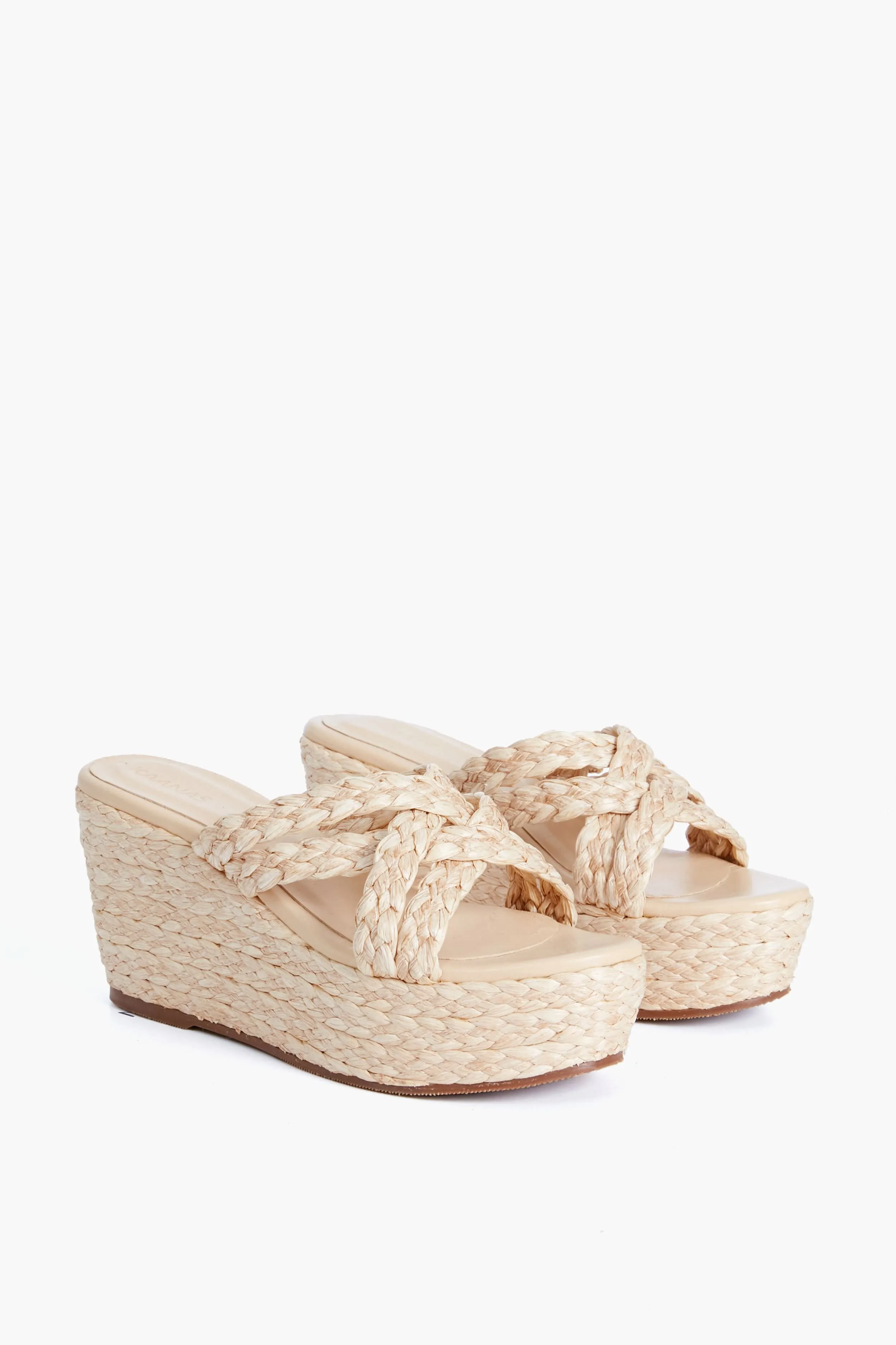 Natural Guadalupe Criss Cross Raffia Sandals